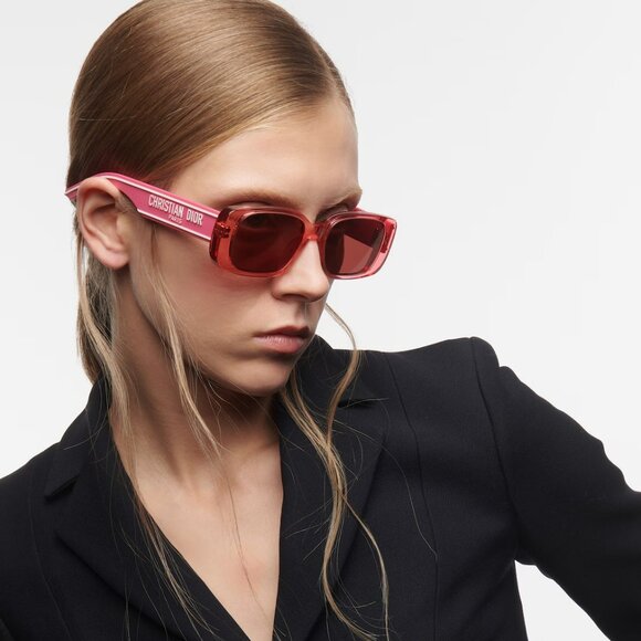 Dior WILDIOR S2U Women Sunglasses Translucent Fuchsia Rectangle WILDIOR S2U 73D0 - Picture 11 of 12